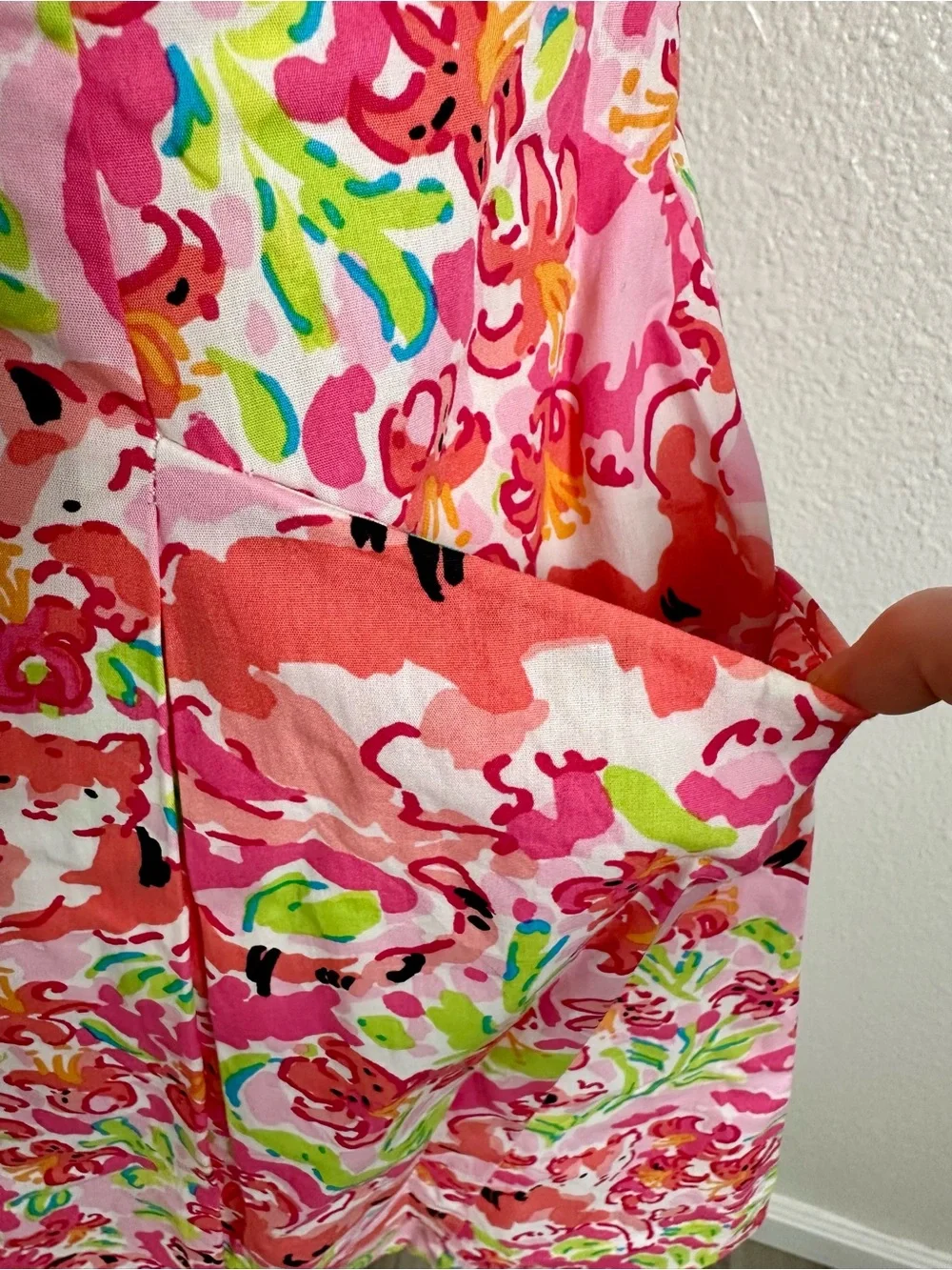 Lilly Pulitzer Ferra Strapless Mini Dress “call Me Kitty Cat” Print Size 2 - Picture 7 of 10